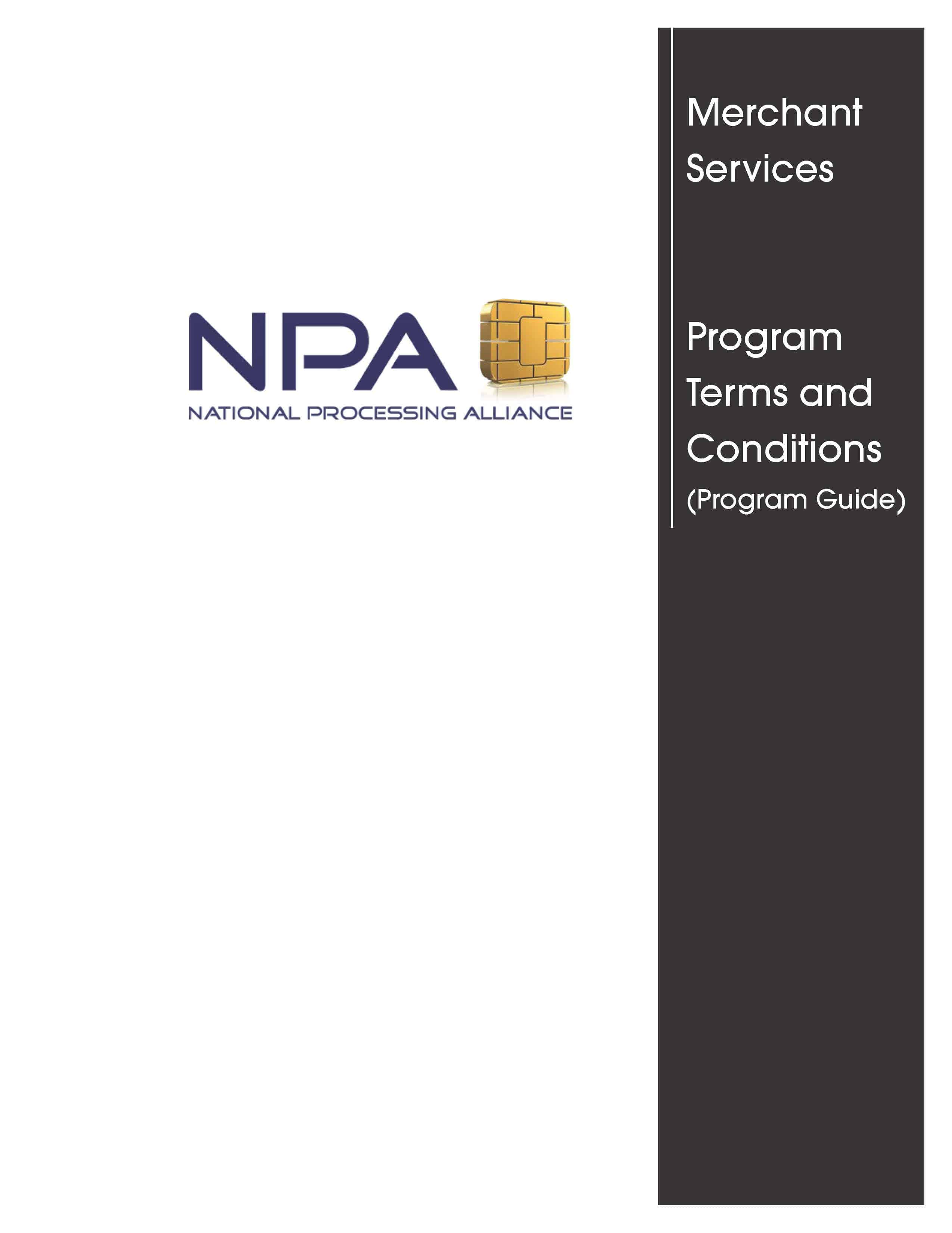 Merchant Services Program Terms and Conditions — page 1